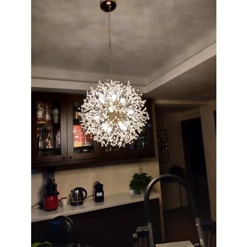 Nordic postmodern luxury chandelier Crystal snowball personality dandelion lamp Restaurant clothing store Lighting fixture