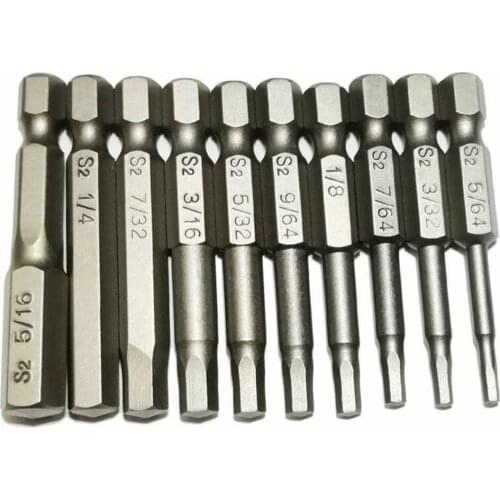 10pcs Imperial Hex Shank Screwdriver Bits Allen Wrench Drill Bit Magnet Tips Quick Release Screwdriver Bit Screwdriver Bits Hand