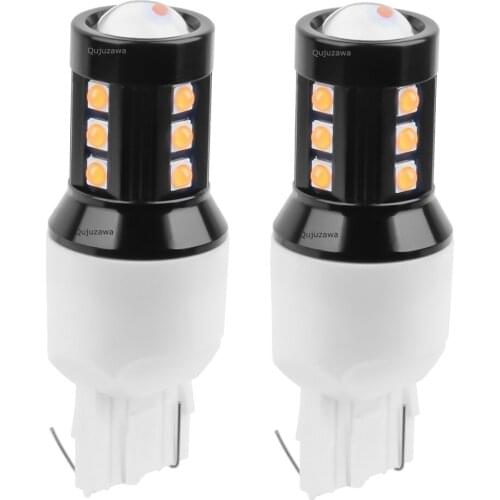2PCS New T20 W21W 7440 WY21W LED Car Tail Brake Bulb Turn Signal Auto Backup Reverse Lamp Daytime Running Light White Red Yellow