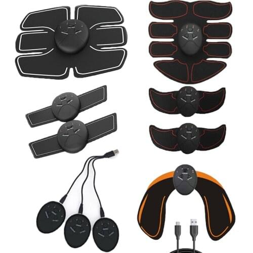 EMS stymulator mięśni Toner Hip trener masaż brzucha odchudzanie Patch elektroniczny masażer wibracyjny USB akumulator