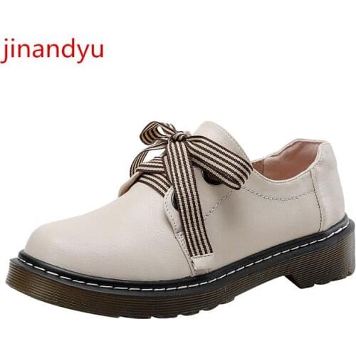 Large Size Female Store College Style Leather Platform Shoes Casuales Lace Up Girl Lolita Shoes Flats Oxford Shoes for Women