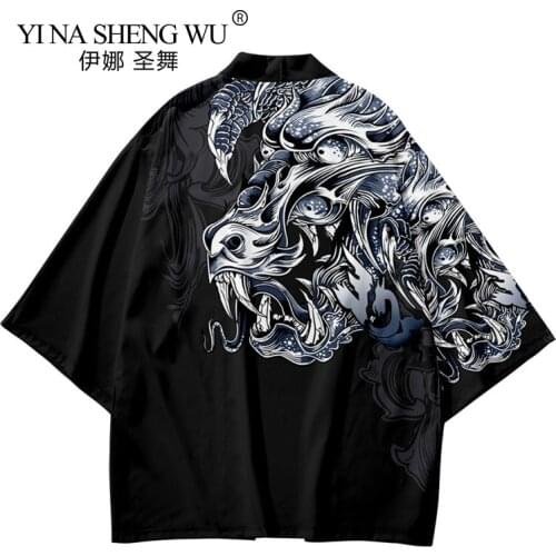 Japanese Style Vintage Kimono Haori Coat Men Traditional Harajuku Streetwear Samurai Cardigan Yukata Retro Asian Fashion Costume