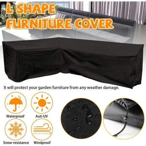Waterproof Outdoor Patio Garden Furniture Cover L Shape Dustproof Table Chair Sofa Protective Cover Rain Snow Mildew Resistant