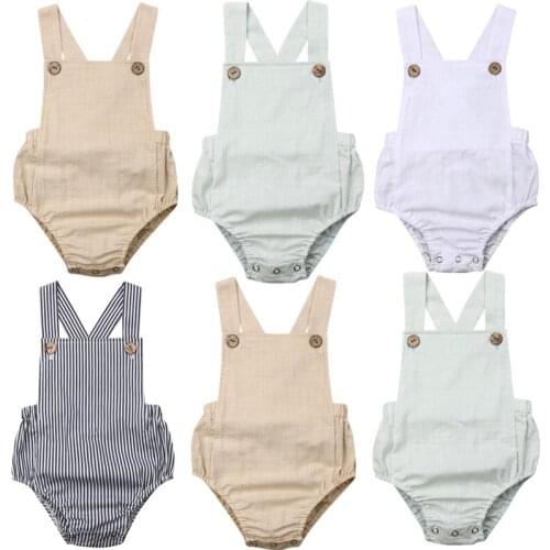 Newborn Baby Girl Solid Ruffles Romper Button Backless Jumpsuit Baby Clothing
