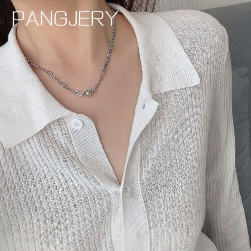 PANGJERY 925 Sterling Vintage Simple Round Bead Ball Necklaces for Women Fashion Geometric Birthday Party Jewelry Gifts
