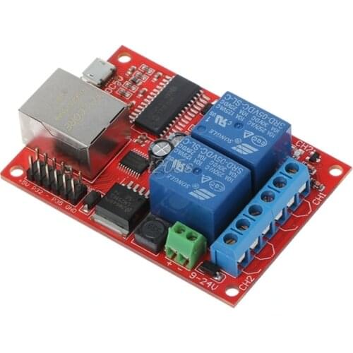 1PC LAN Ethernet 2 Way Relay Board Delay Switch TCP/UDP Controller Module WEB Server T25 Drop ship