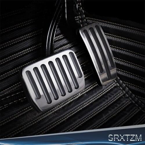 2pcs Car Footrest Pedal Plate Cover Trim for Tesla Model 3 Aluminium Alloy Accelerator Brake Foot Rest Pedal Cover