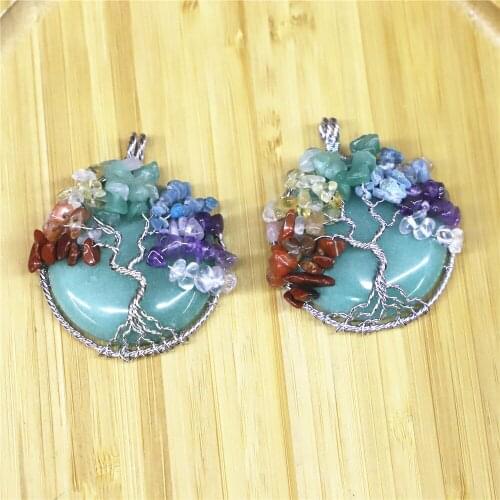 Wholesale 2pcs/lot Fashion Natural Amethysts Lapis Alloy Tree of Life Pendants for Jewelry Accessories Marking Free Shipping