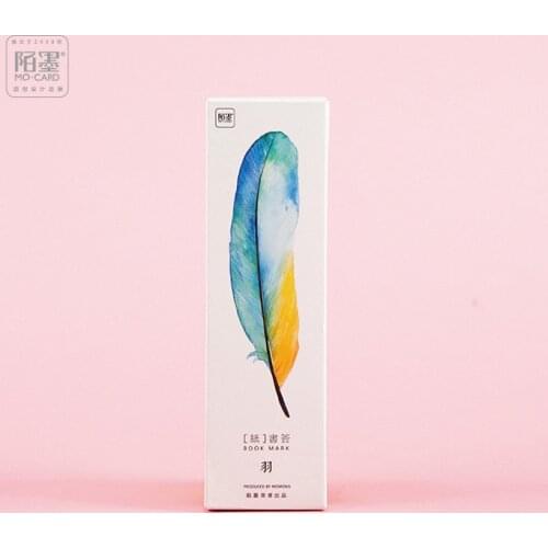 30 pcs/pack Colorful Feather Bookmark Paper Cartoon Animals Bookmark Promotional Gift Stationery Film Bookmark
