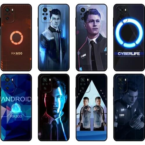 Black tpu Case For Xiaomi Redmi 9T Case Redmi Note 9T Note 10 5G 4G Pro 10S Case Detroit Become Human RK800 Connor