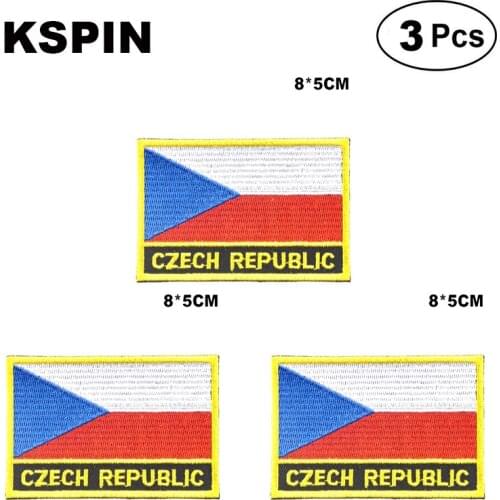 Czech Rep. Rectangular Shape Flag patches embroidered flag patches national flag patches for clothing DIY Decoration