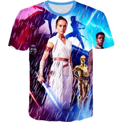Star Wars Kids T Shirt For Disney Films The Rise Of Skywalker 3D Cool Printing T-shirt Child Short Sleeve Clothes Tops Boys Tees