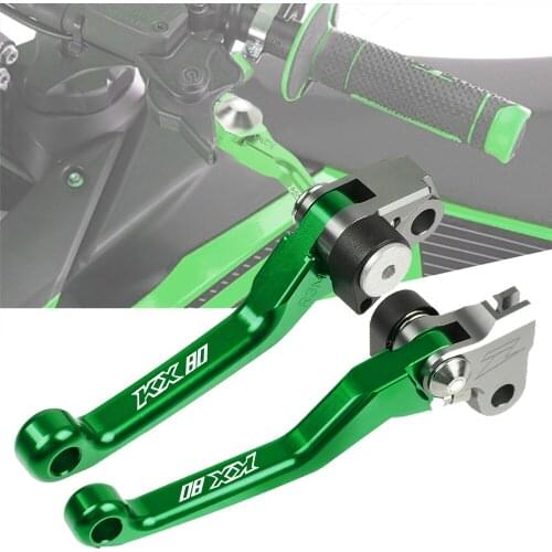 Dirt Bike Motocross Motorbike Pivot Lever Folding Brake Clutch Lever handlebar grips for kawasaki kx80 kx 80 2001-2018 2017 2016