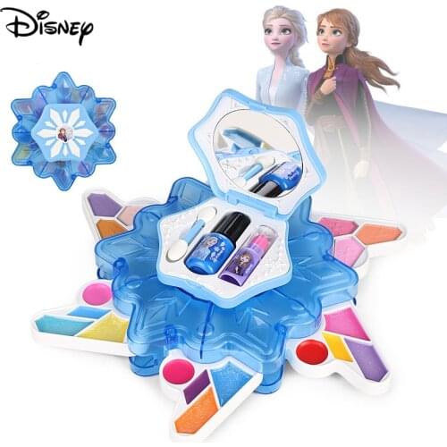 Disney Princess Frozen 2 Anna Elsa Belle Beauty Makeup Toys Set Pretend Play Girls Jewelry Toys for Girls Kids Makeup