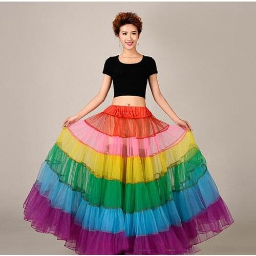 Rainbow Long Petticoat Colorful Underskirt Petticoats For Wedding Dress Crinoline Jupon Cerceau Mariage 2016 Wedding Accessories