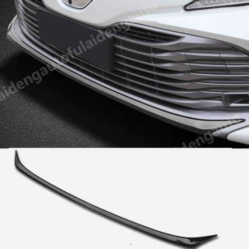 For Toyota Camry LE XLE 2018-2020 Chrome ABS Carbon Fiber Front Bumper Moulding Cover Trim Grille Cover Car Accessories