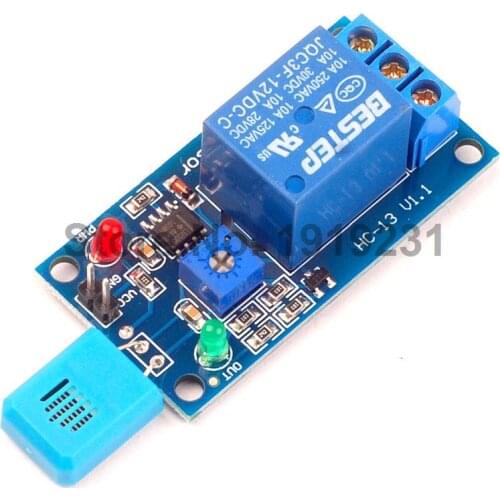 HR202 DC 12V 1 Channal 1CH 12V Humidity Sensitive Switch Relay Module Humidity Controller Humidity Sensor Module With Indicator