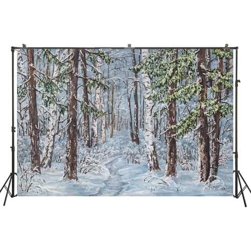 HUAYI Photography Backdrop Winter Forest Christmas Baby Child Birthday Customize Photo Background Studio Portraits Photocalls