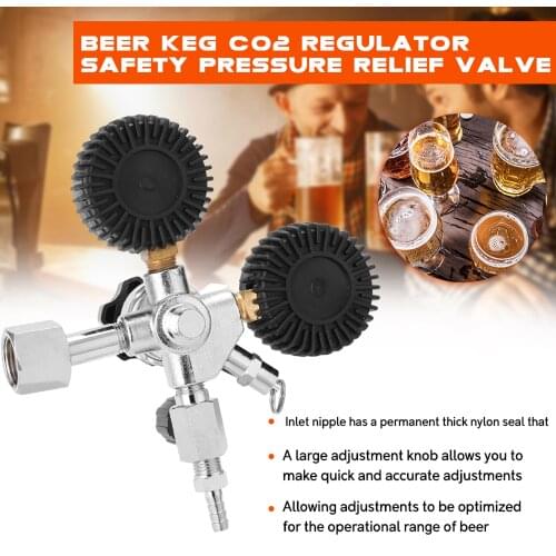 Beer Keg CO2 Regulator Safety Pressure Relief Valve 0-3000 PSI Tanks Pressure Stainless Steel Pressure Gauge for Beer Brews