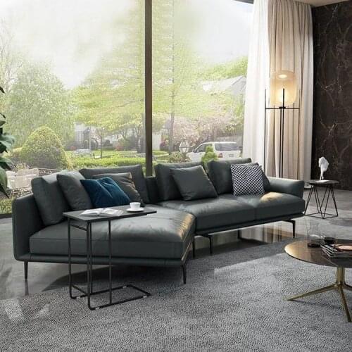 Leather sofa modern minimalist living room furniture SOFA Nordic corner leather sofa living room couch