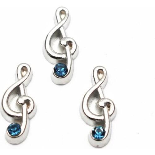 Hot selling 10pcs/lot musical notation Floating charms Alloy Charms Living glass Memory Lockets DIY woman Jewelry