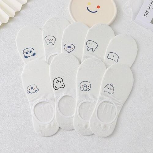 Fashion Cute Women Ankle Socks Harajuku Designer Funny Anime Panda Rabbit Dog Kawaii Girl Summer White Sport Short Sock