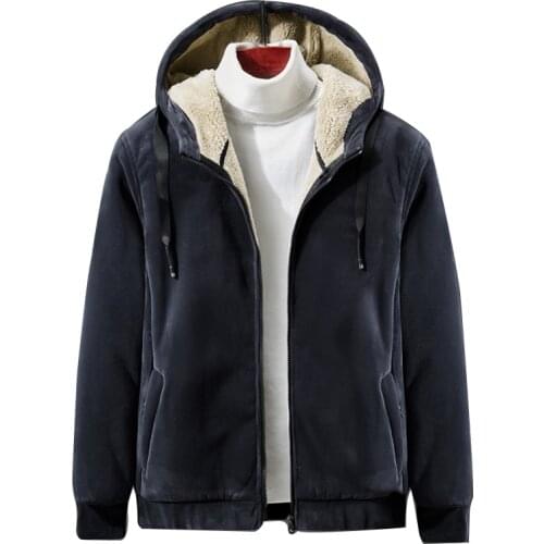 2019 Winter New Soft Velvet Mens Hooded Fleece Warm Jackets Thicken Casual Thermal Coat Big Size 4XL 5XL