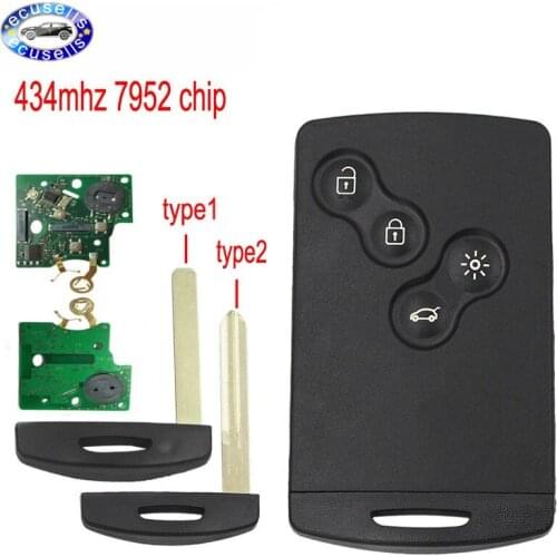 New Full Smart Remote Key Fob for Renault Koleos Clio4 4 Buttons 434MHZ 7952 Chip