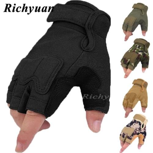 Tactical Fingerless Gloves Military Army Shooting Paintball Airsoft Camouflage Motorcross Combat Hard Knuckle Half Finger Gloves