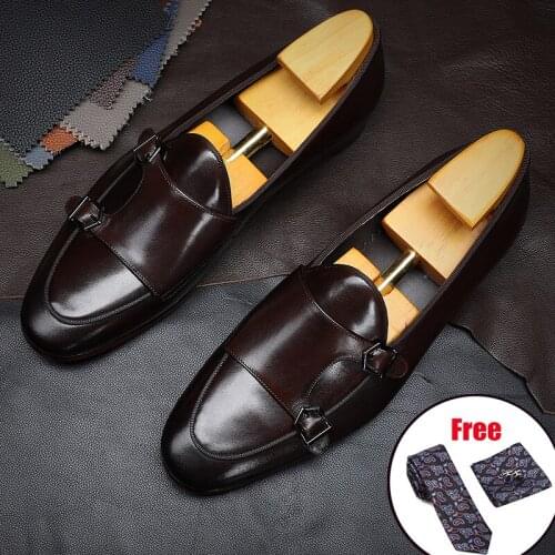 Phenkang Men leather summer casual shoes male tBuckle sneakers Shoes loafers men 2020 Slip On black mens genuine leather shoes