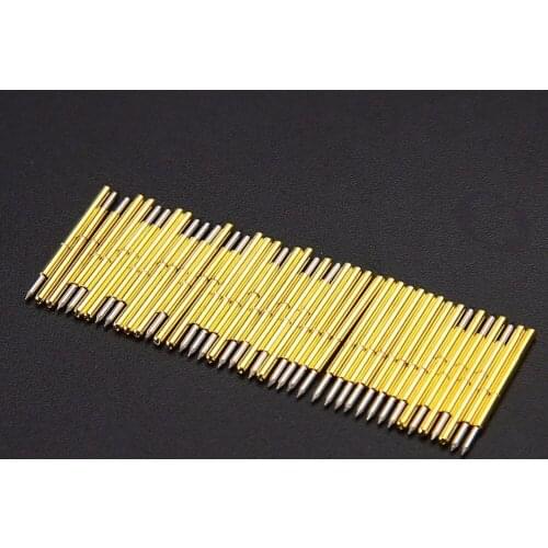 50pcs Spring Test Probe Pogo Pin P75-B1 Dia 1.02mm 100g Cusp Spear Gold Plated Stainless Steel for Test Tools