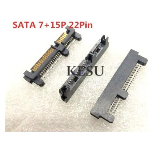 SATA connector male 7P+15P 22Pin 7+15 SMT Connector socket 90 degree for SATA hard disk interface 22pin , PCB board