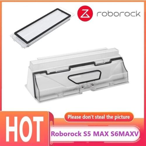 For Xiaomi Roborock S5 MAX S6 MaxV PURE New Dust Box Vacuum Cleaner Robotic Parts Robot Dustbin Box with Filter Accessroies
