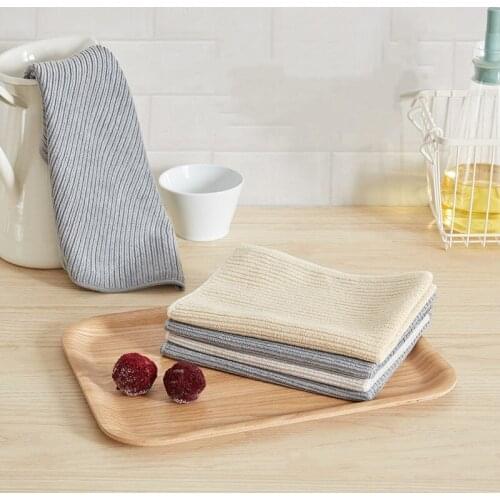 1Pcs Strong Microfiber Cleaning Cloth Non-stick Oil Rag Kitchen Cleaning Towel Dishwashing Household Bathroom Clean Dish Cloth