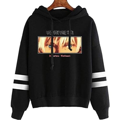 Japanese Anime Jujutsu Kaisen Print Hoodies Sweatshirt Men Harajuku Eye Clothes Streetwear Winter Unisex Sweatshirts Male