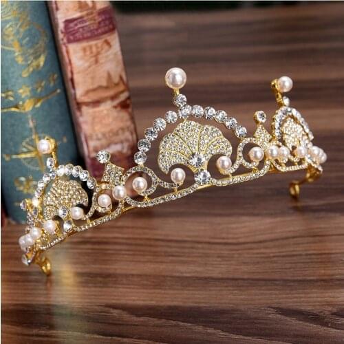 Magnificent Pearl Rhinestone Bridal Crowns Tiaras Fashion Crystal Diadem for Brides Headbands Wedding Hair Jewelry Accessories
