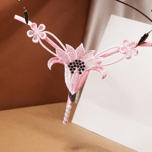 Women Sexy Lace Pearl Thong G-String Sex Panties Underwear Crotchles T-Back Briefs Transparent Erotic Lingerie