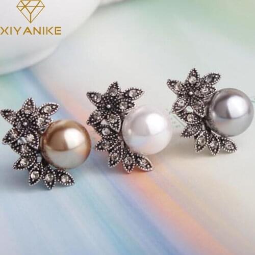New Hot Fashion Exaggerated Personality Vintage Five Flower Flower Earrings for Women Girls Statement Jewelry Brincos XY-E159
