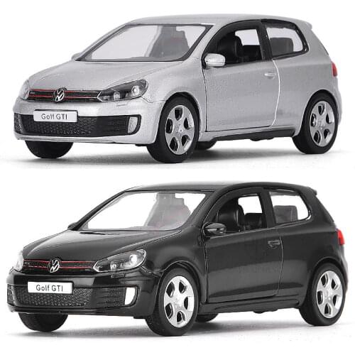 1:36 Golf 6 GTI Diecast Alloy Car Model Toy Vehicle Metal Simulation Toy Car Model 2 Doors Opened Collection Childrens Toys Gift