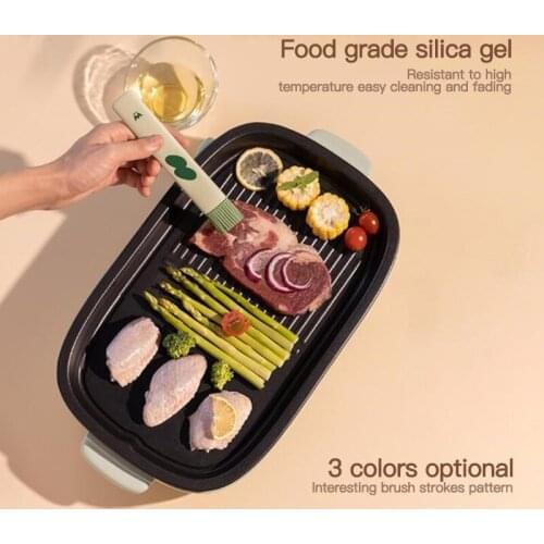 Detachable Silicone Oil Brush Kitchen Pancake Barbecue Oil Brush Household High Temperature Resistant Easy To Clean