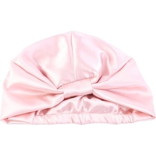 1Pcs Fashion Hair Cap For Sleeping Chemotherapy Night Hat Stretch Imitation Knotted Haircaring Contrast Color Silk Turban
