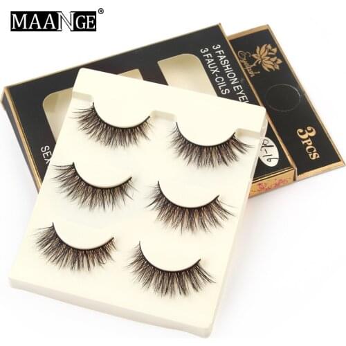 3 Pairs New Fashion Women Soft Thick False Eyelashes Natural Long Handmade Lashes 100% Cruelty Free Luxury Makeup Tool maquiagem