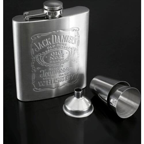 7 oz Stainless Steel Hip Flasks Set PERSONALIZED Wine Pot Tube Portable Liquor Whiskey Pocket Alcohol Bottle Drinkware Gift Box