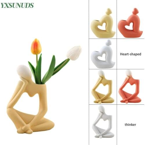 Abstract Creative Ceramic Vase Frosted Flower Vase Home Decor Simple Hydroponic Flower Arrangement Living Room decoration Crafts