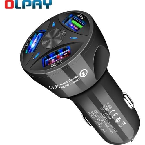 Car Charger USB Quick Charge QC3.0 Ports Car Cigarette Lighter Adapter QC Car Phone Charging For iPhone Samsung Huawei Xiaomi