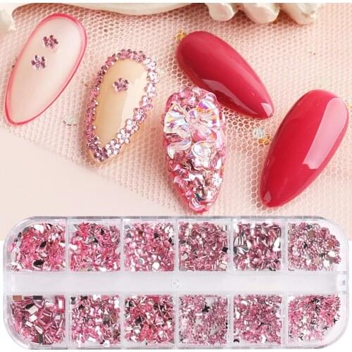 Nail Sequins Fancy Love Star Resin Shaped Diamond Design Decorative Glass Creative Nail Decor Rhinestone for Women