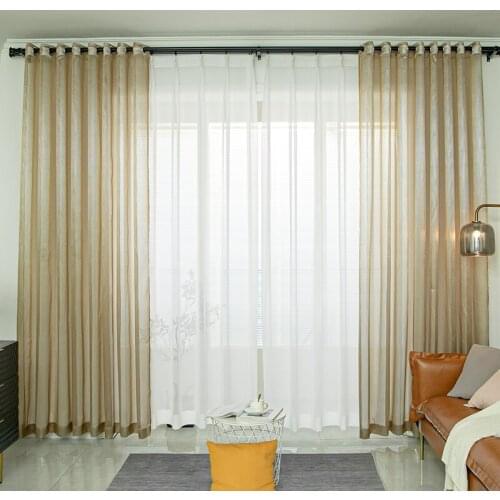 Schuth Leaf cortinas para sala de estar decoração moderna chiffon sólida pura voile cozinha cortina