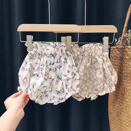 Baby Girls' Bread Pants Cotton Flower Print Toddler Underwear 2021 Summer New Baby Kids Cute Soft Underpants Childrens Shorts