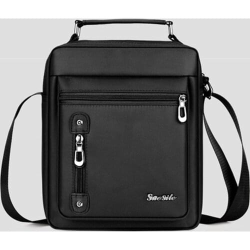 Travel Retro Shoulder Bag mens Fashion Solid Color Zipper Oxford Cloth Casual Clamshell mens Messenger Bag Small Messenger Bag