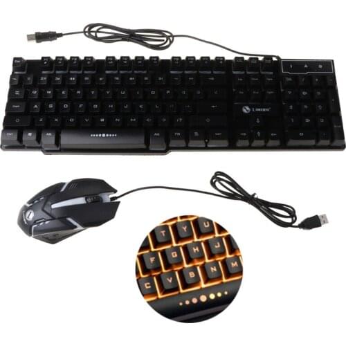 GTX300 USB Wired 104 Keys RGB Backlight Ergonomic Gaming Mouse Keyboard Combos Set